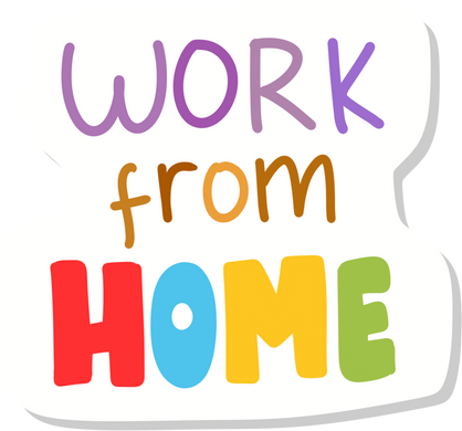 Sticker label work from home